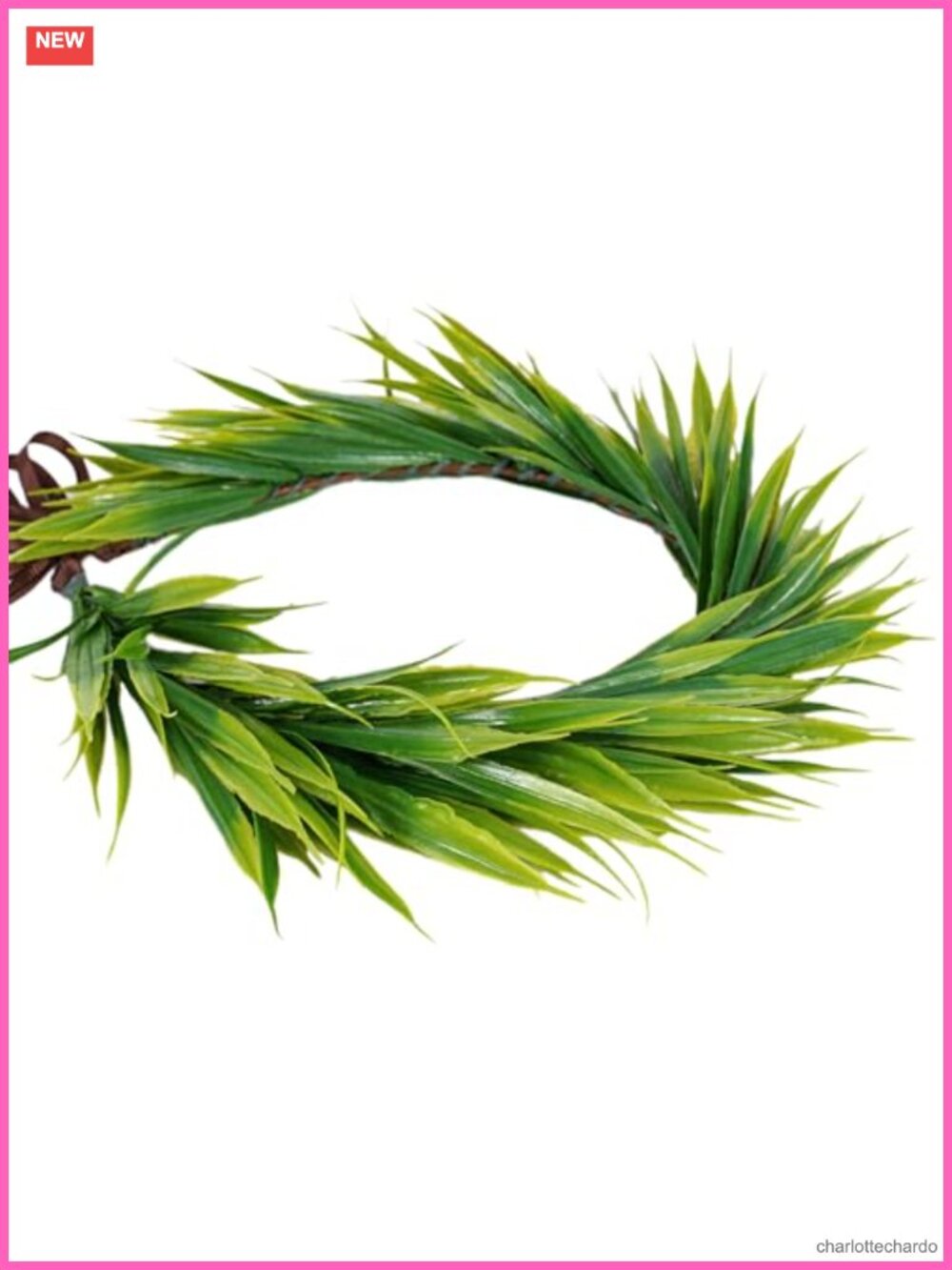 Artificial Flower Crown Headband Hawaiian Leaf Hair Accessory for Women